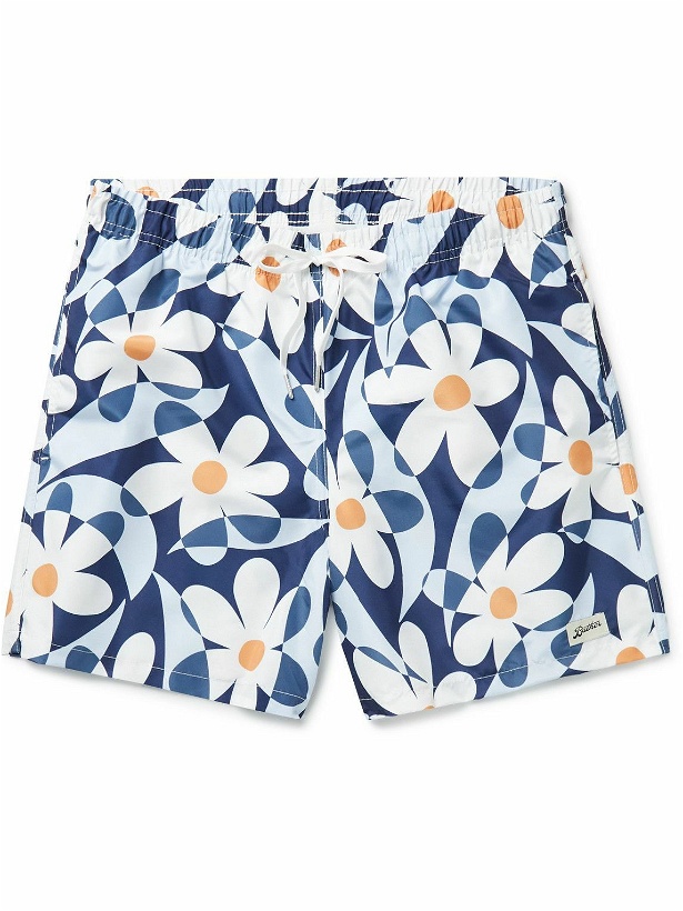 Photo: Bather - Daisy Trip Straight-Leg Mid-Length Floral-Print Swim Shorts - Blue