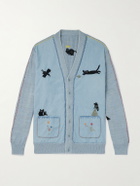 KAPITAL - Embroidered Chambray and Cotton Cardigan - Blue