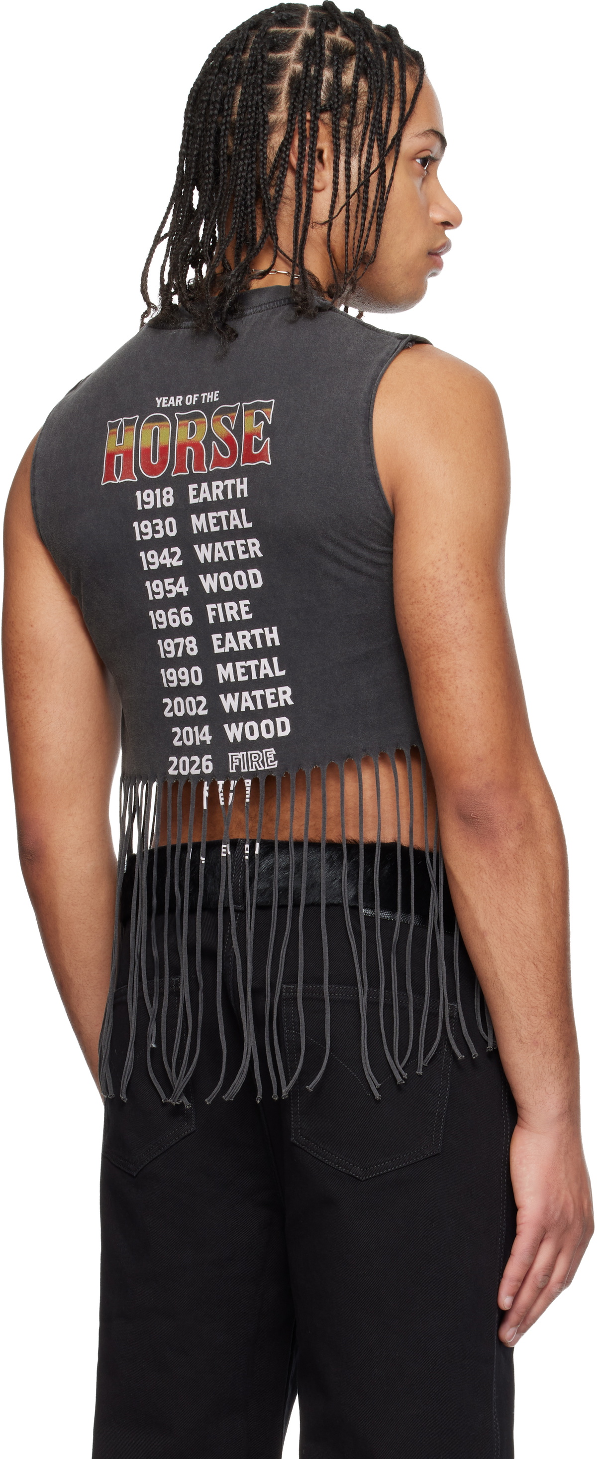 LU'U DAN Gray 'Year of the Horse' Bronco T-shirt
