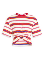 Rabanne Striped Gathered Stretch-cotton T-shirt Stripe