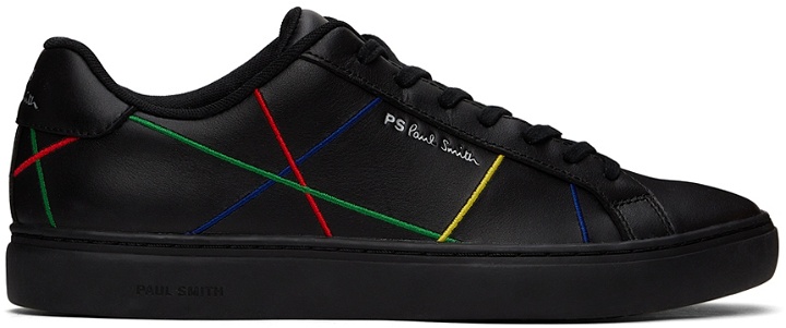 Photo: PS by Paul Smith Black Rex Multi Abstract Sneaker