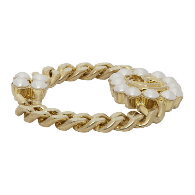 Gucci Gold Pearl Double G Bracelet Gucci