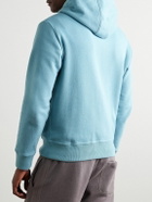 Kingsman - Logo-Embroidered Cotton and Cashmere-Blend Jersey Zip-Up Hoodie - Blue