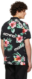 Moschino Black Floral Polo