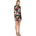 Versace SSENSE Exclusive Multicolor Floral Turtleneck Long Sleeve Dress