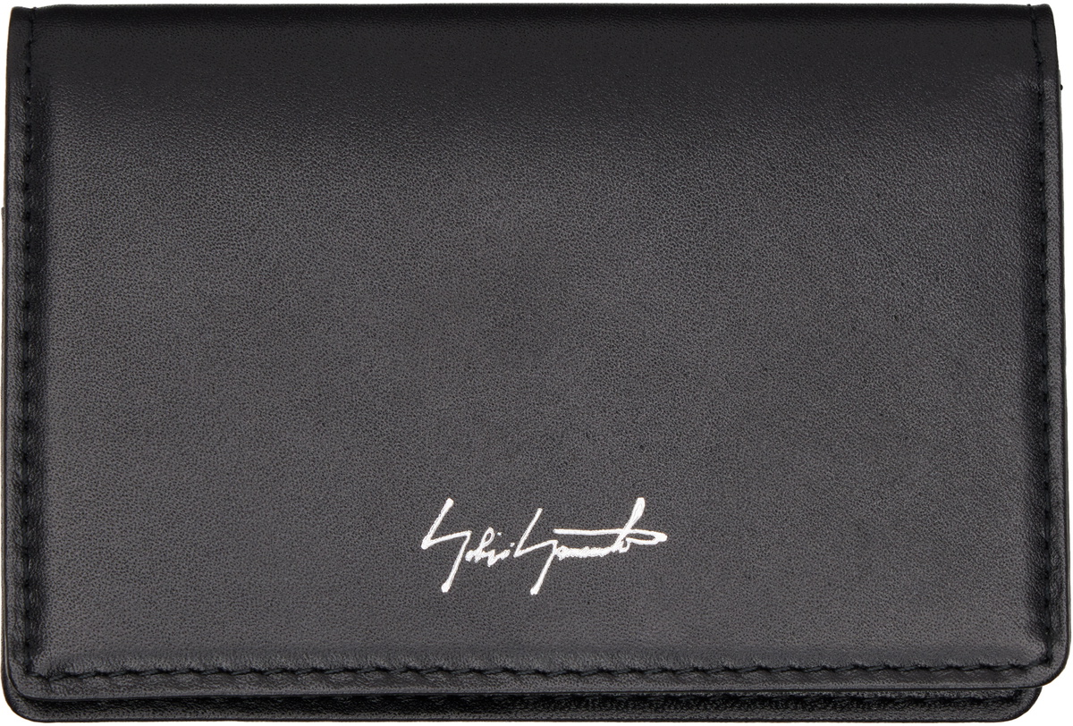 YOHJI YAMAMOTO Black Leather Card Holder