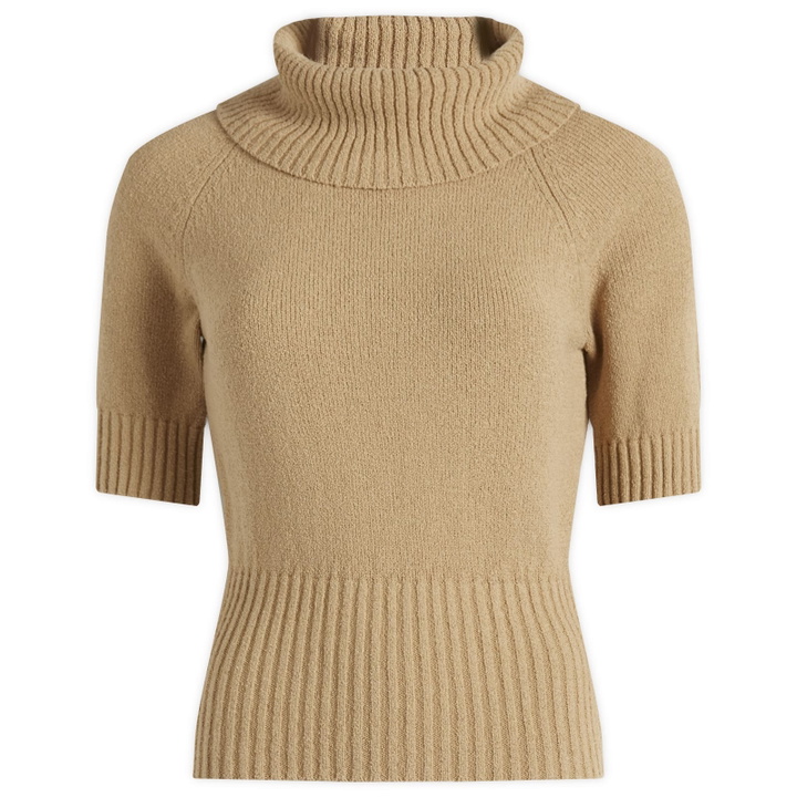 Photo: House Of Sunny Women's Courtney Towelling Roll Neck Top in Neutral