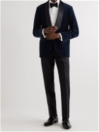 Brunello Cucinelli - Shawl-Collar Cotton and Silk-Blend Corduroy Tuxedo Jacket - Blue