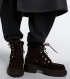 Yves Salomon Shearling-lined suede lace-up boots