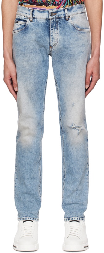 Photo: Dolce & Gabbana Blue Washed Jeans