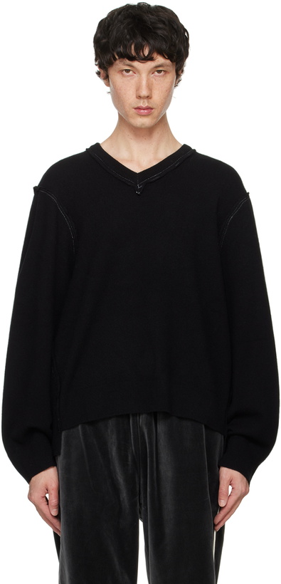 Photo: Camiel Fortgens Black Frankenstein V-Neck Sweater