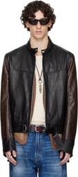 OUR LEGACY WORK SHOP Emporio Armani Black & Brown Grande Trix Leather Jacket