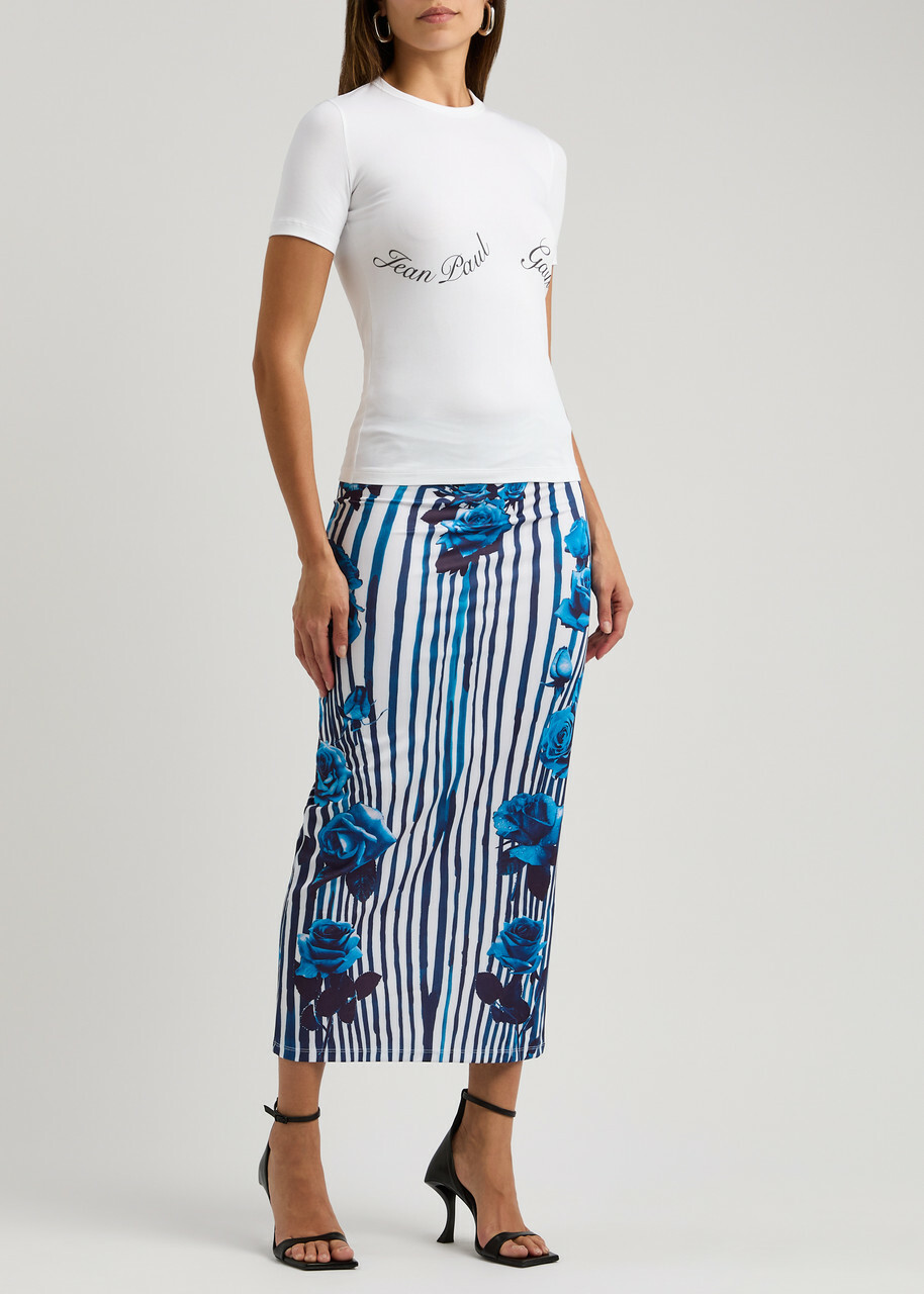Jean Paul Gaultier Logo-print Stretch-cotton T-shirt White
