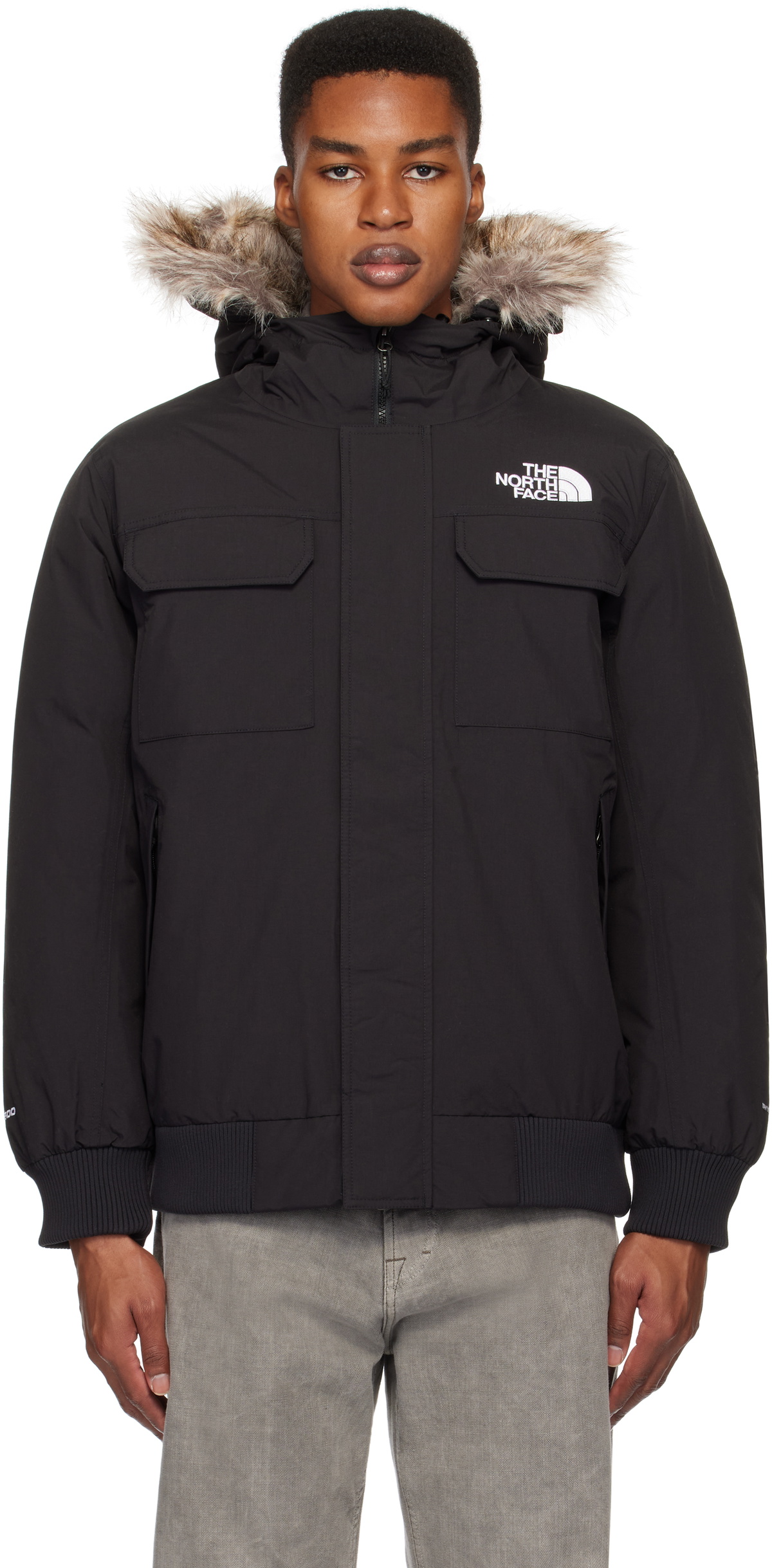 North face bomber jacket mens black best sale