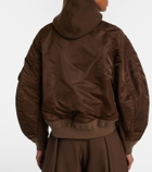 Sacai Paneled cotton-blend fleece zip-up hoodie