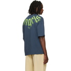 Palm Angels Navy Big Neck Logo Loose T-shirt