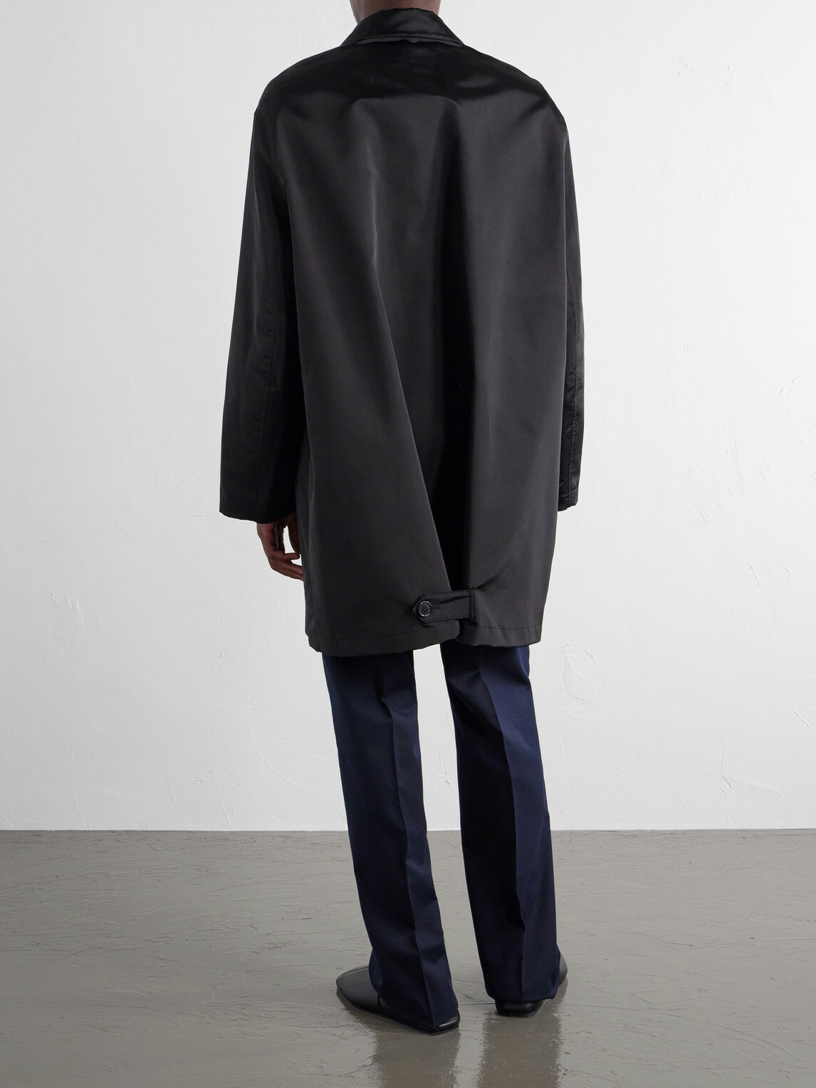 LOEWE - Logo-Embroidered Twill Trench Coat - Black