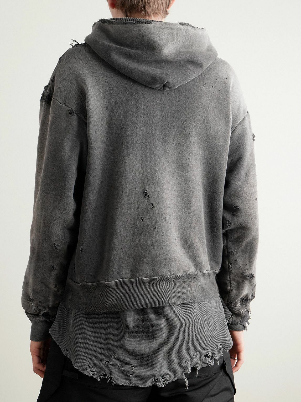 SAINT MXXXXXX - Cotton-Jersey Hoodie - Gray