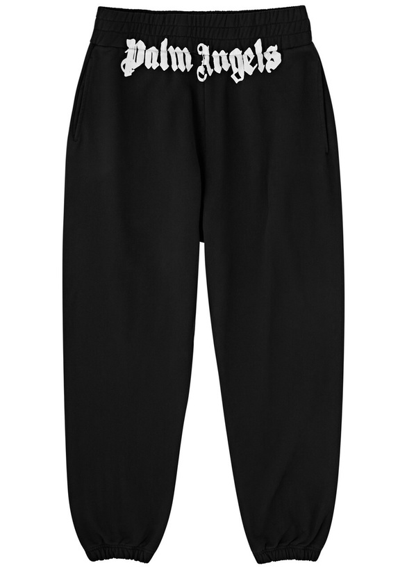 Photo: Palm Angels Logo-print Cotton Sweatpants Black