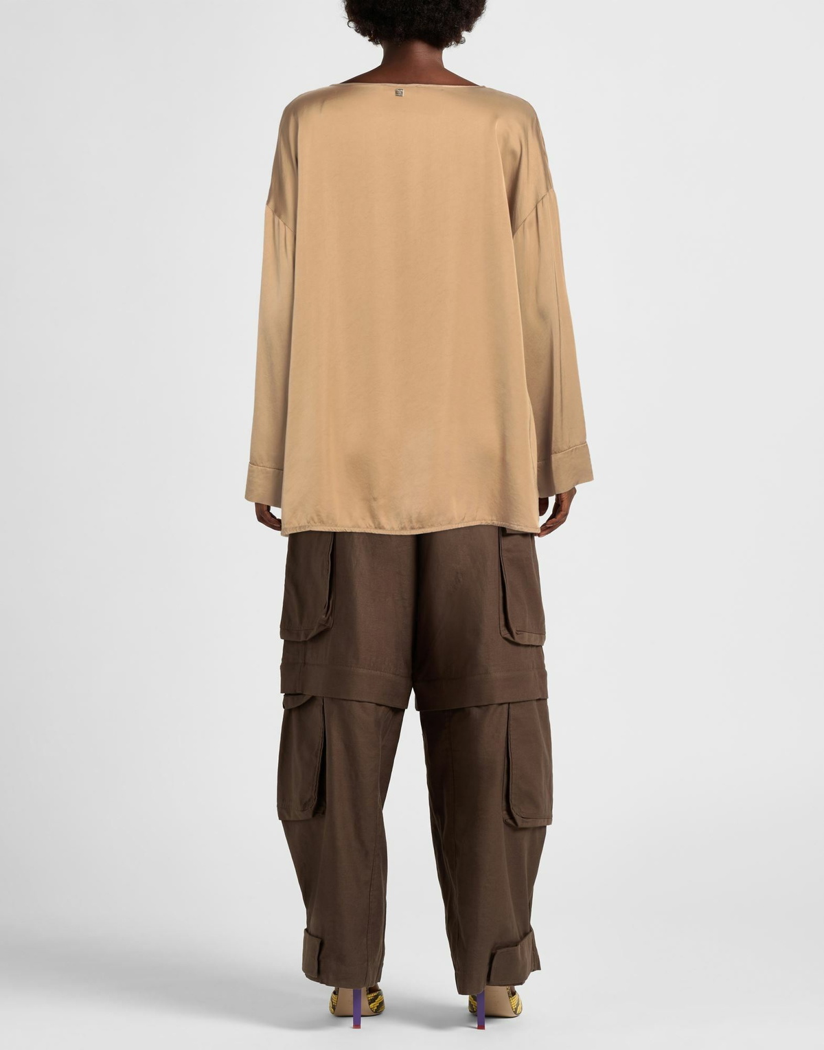 Manila Grace Womens Top in Camel