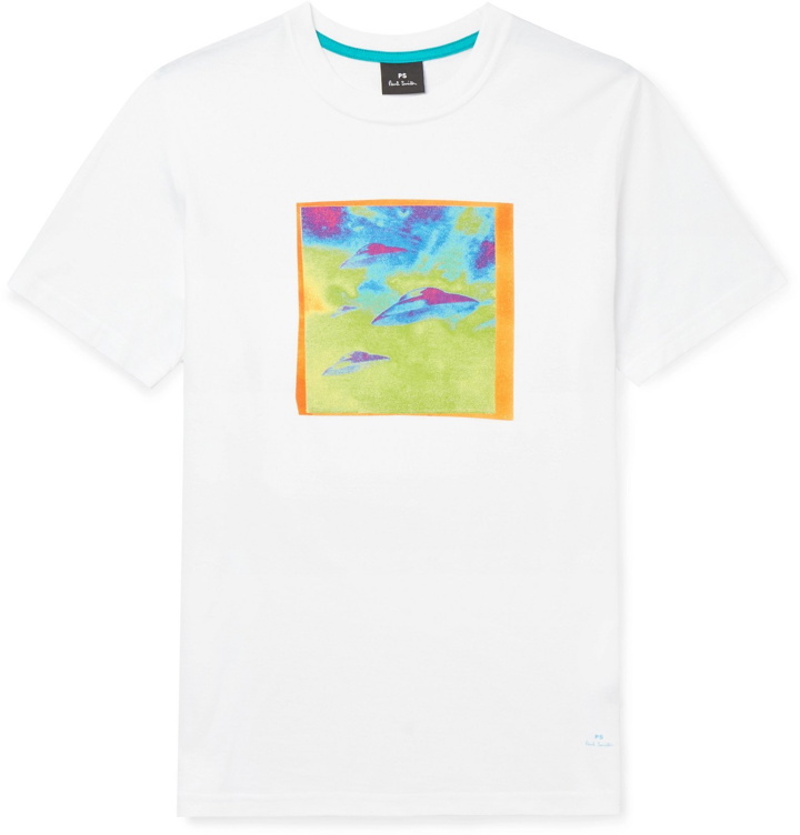 Photo: PS Paul Smith - Printed Cotton-Jersey T-Shirt - White