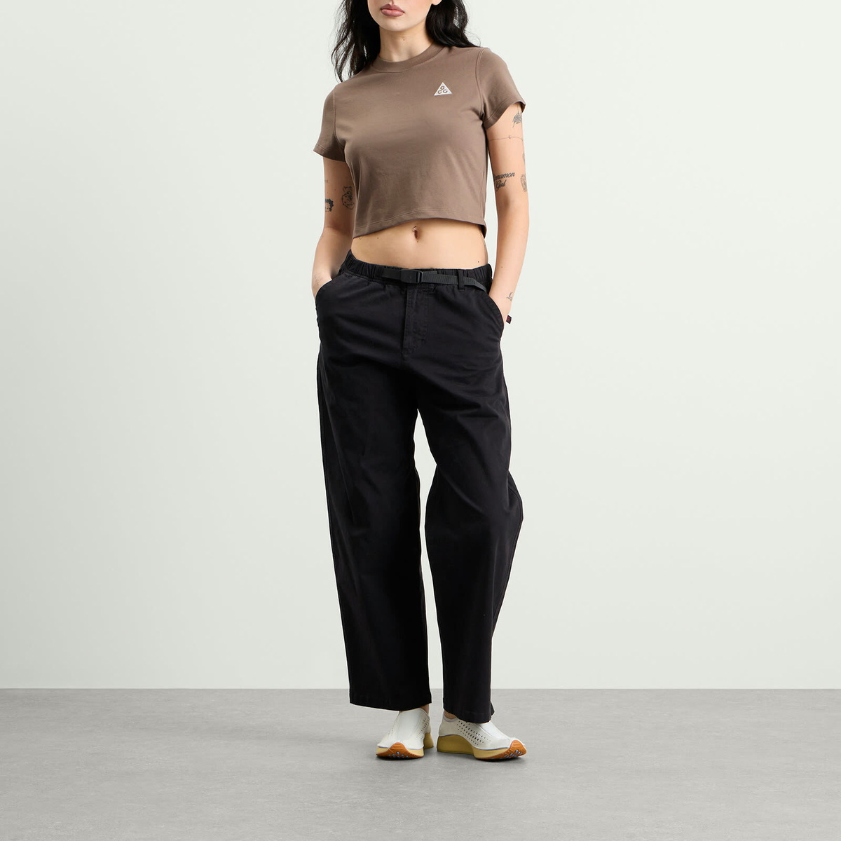Nike Women's ACG Fitted T-Shirt in Mink Brown/Summit White