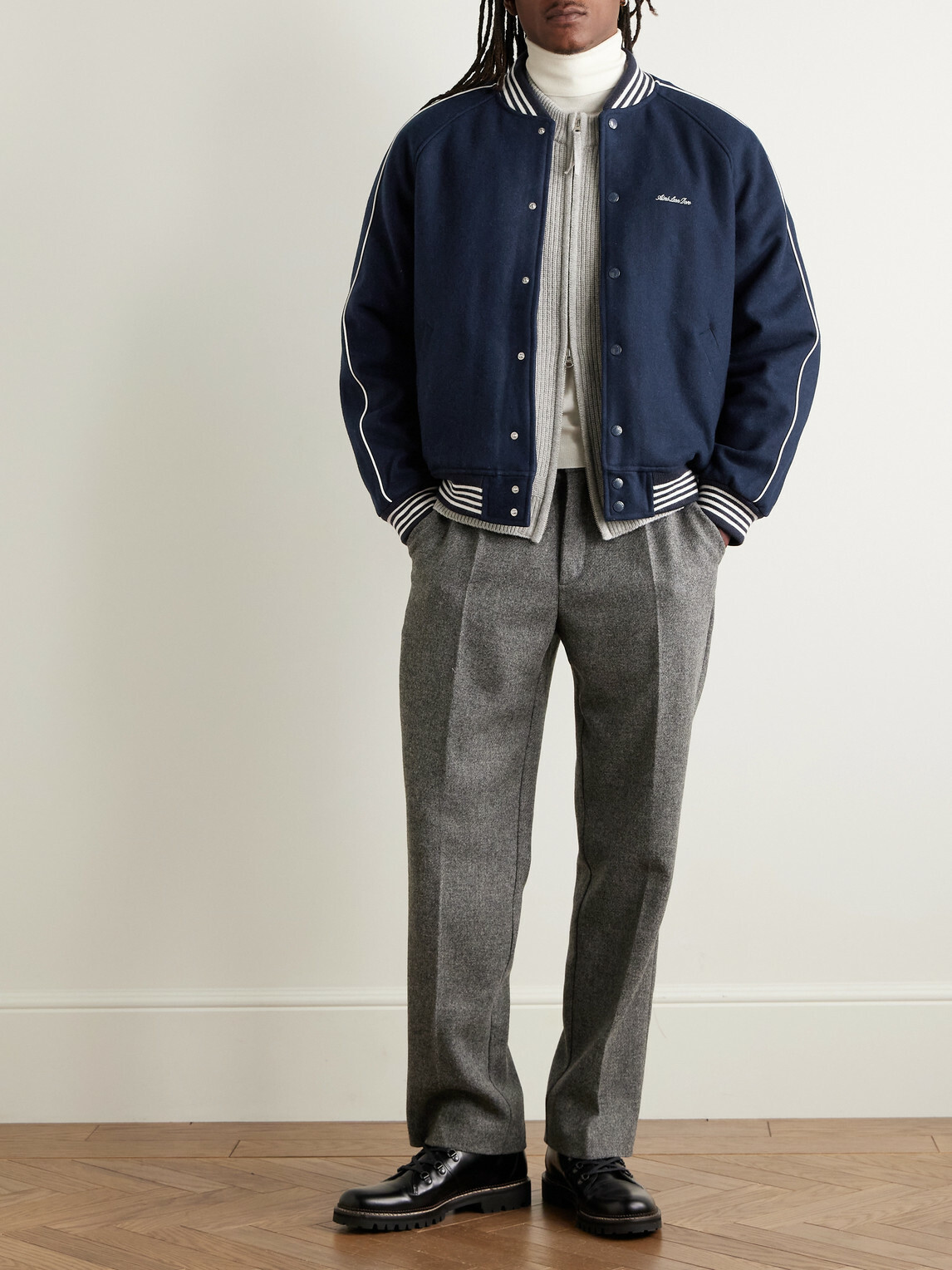 Aimé Leon Dore - Wool-Blend Varsity Jacket - Blue