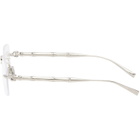 Gucci Silver Rectangular Glasses
