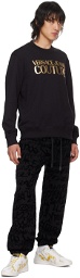 Versace Jeans Couture Black Glittered Sweatshirt