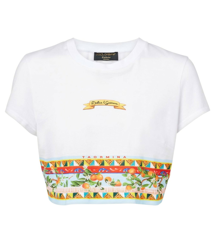 Photo: Dolce&Gabbana Cropped printed cotton T-shirt