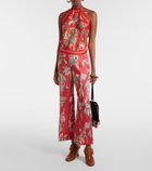 Etro Printed halterneck silk twill top