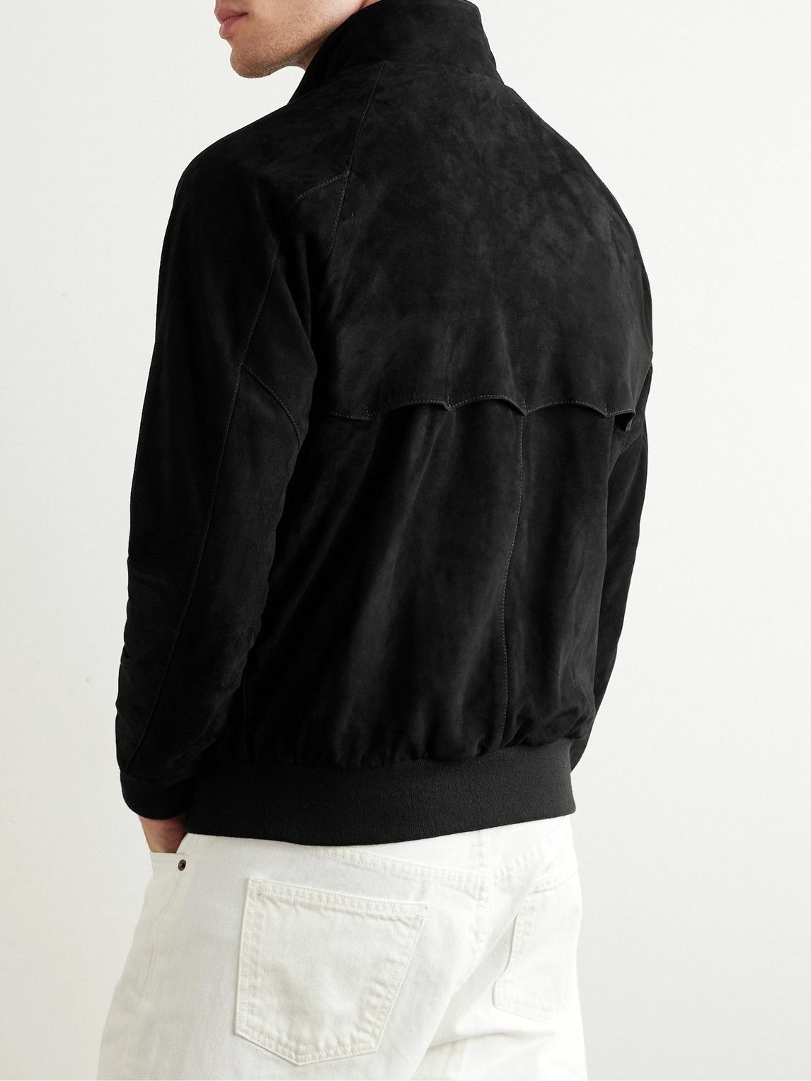 Baracuta - G9 Suede Harrington Jacket - Black Baracuta