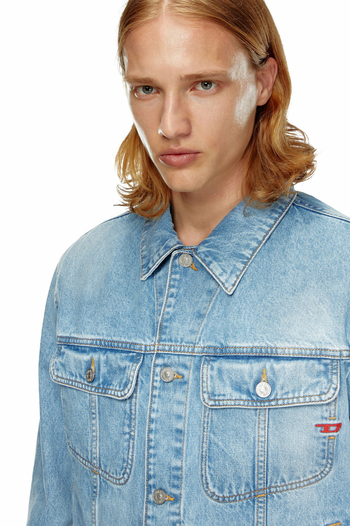 Diesel Regular-fit trucker jacket - Denim Jackets Mens in Blue