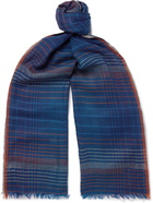 PAUL SMITH - Fringed Checked Wool Scarf