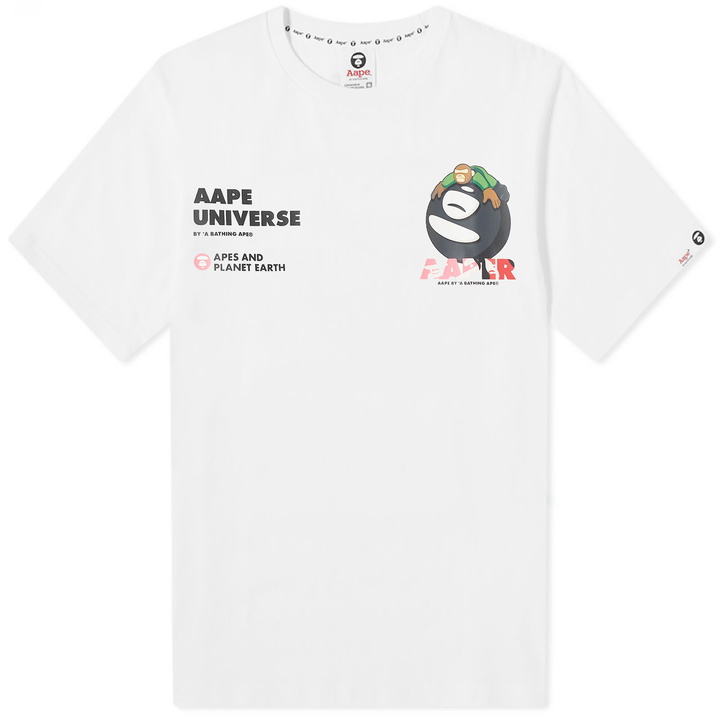 Photo: Men's AAPE Aaper Universe Basic T-Shirt in White