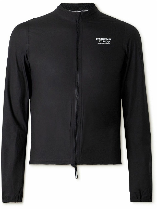 Photo: Pas Normal Studios - Mechanism Logo-Print Pertex® Shield Air Cycling Jacket - Black
