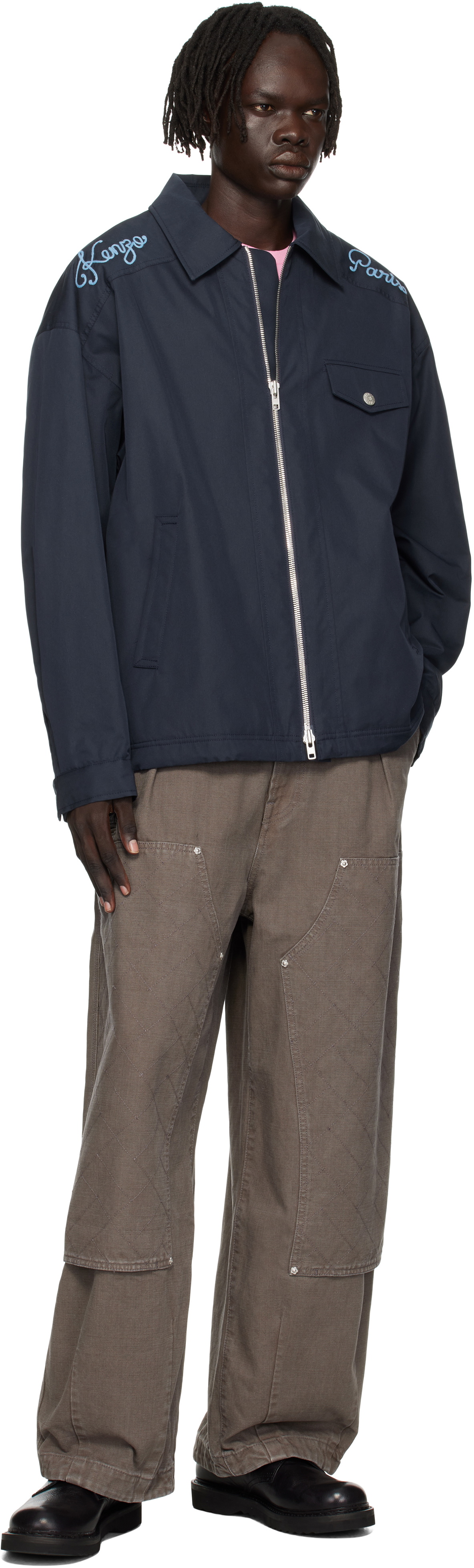 Kenzo Navy Kenzo Paris 'Kenzo Paris Chainstitch' Coach Jacket