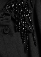 LA Double J Bead Embellished Collar Jersey Shirt Black