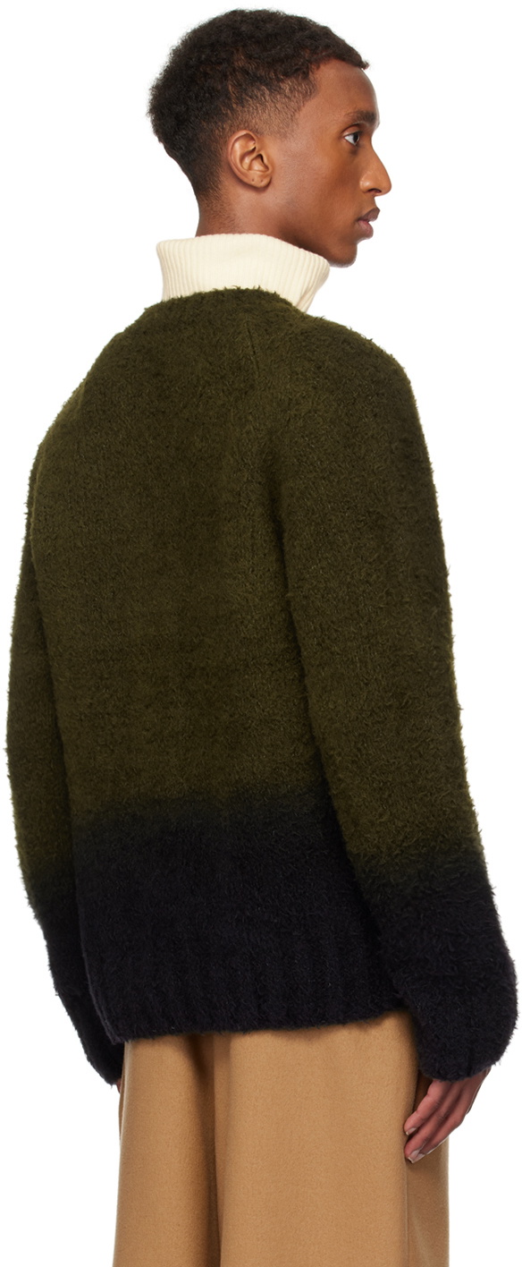 sacai Green & Black Gradation Dye Knit Sweater Sacai