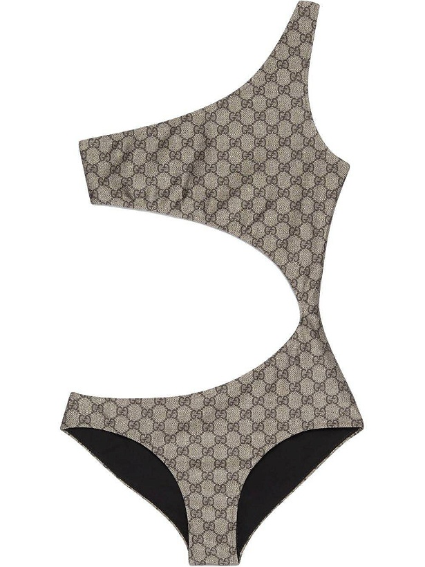 Photo: GUCCI - Gg Supreme Cut-out Swimsuit