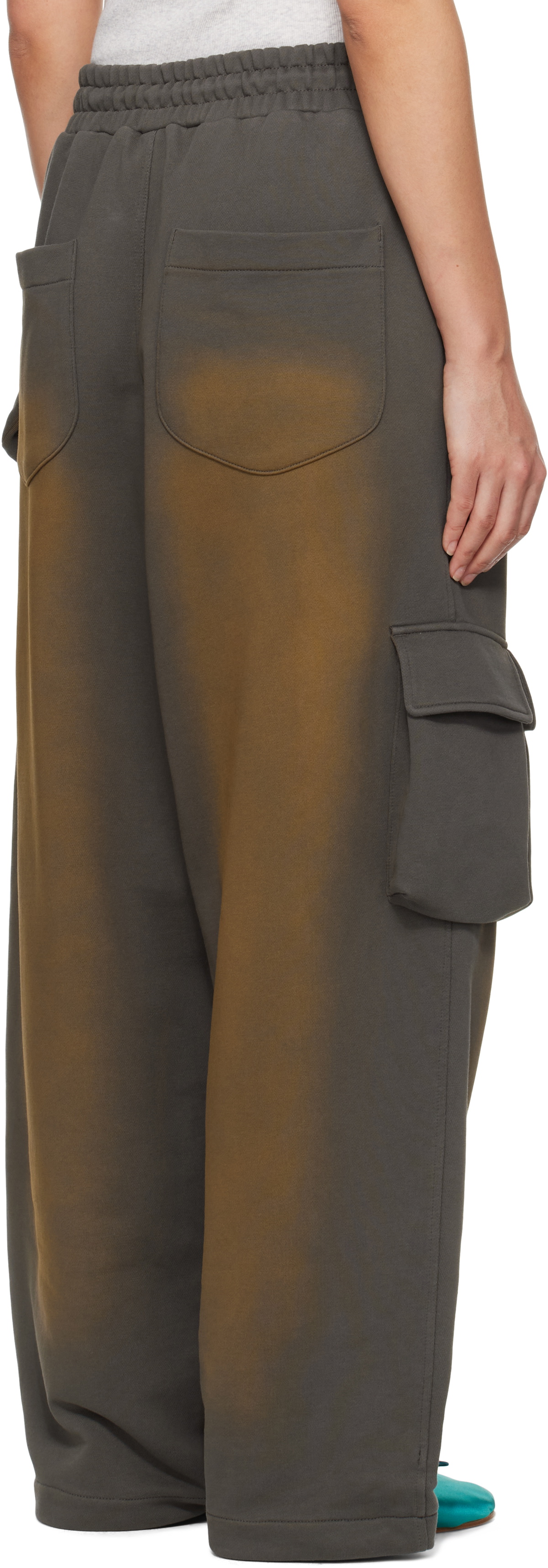 OPEN YY Gray Washed Pocket Baggy Sweatpants