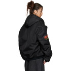 LU'U DAN Black Distorted MA1 Bomber Jacket