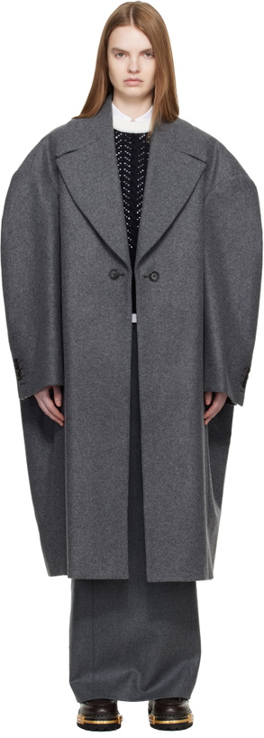 Photo: Thom Browne Gray Melton Cocoon Coat