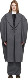 Thom Browne Gray Melton Cocoon Coat