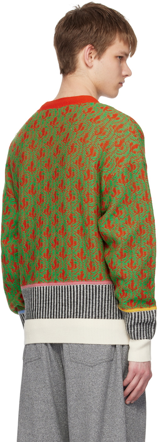 A PERSONAL NOTE 73 Orange & Green Jacquard Cardigan