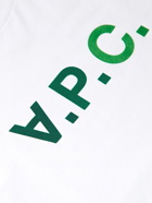 A.P.C. - VPC Logo-Flocked Cotton-Jersey T-Shirt - White