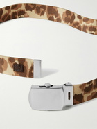 Acne Studios - Ayani 3cm Logo-Appliquéd Leopard-Print Webbing Belt