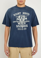 Saint Mxxxxxx Saint Nbhd Printed Cotton T-shirt Navy