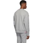 Thom Browne Grey 4-Bar Oversized Classic Sweatshirt