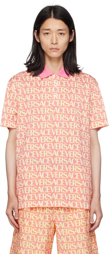 Photo: Versace Pink & Yellow Allover Polo